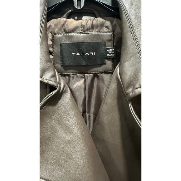 Tahari Women Faux Leather Trench Coat - Picture 6 of 6